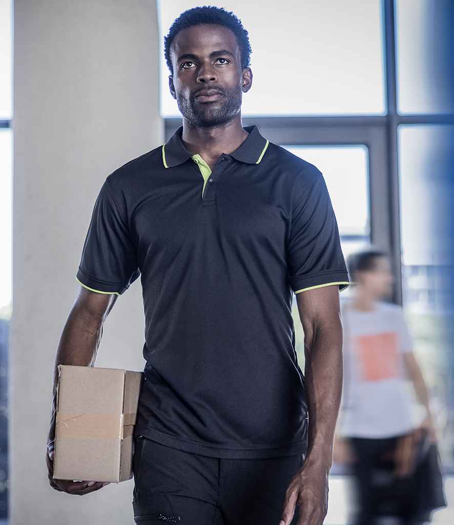 Regatta Navigate Polo Shirt | Black/Lime Green