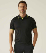 Regatta Navigate Polo Shirt | Black/Lime Green thumbnail 4