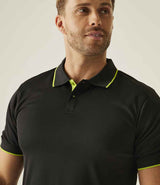 Regatta Navigate Polo Shirt | Black/Lime Green thumbnail 5