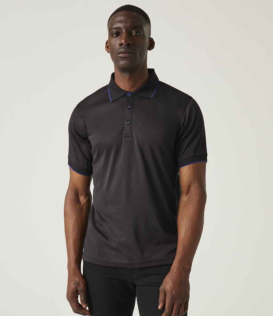Regatta Navigate Polo Shirt | Black/New Royal Blue