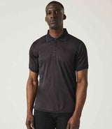Regatta Navigate Polo Shirt | Black/New Royal Blue thumbnail 3