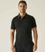 Regatta Navigate Polo Shirt | Black/Orange Pop thumbnail 3