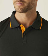 Regatta Navigate Polo Shirt | Black/Orange Pop thumbnail 4