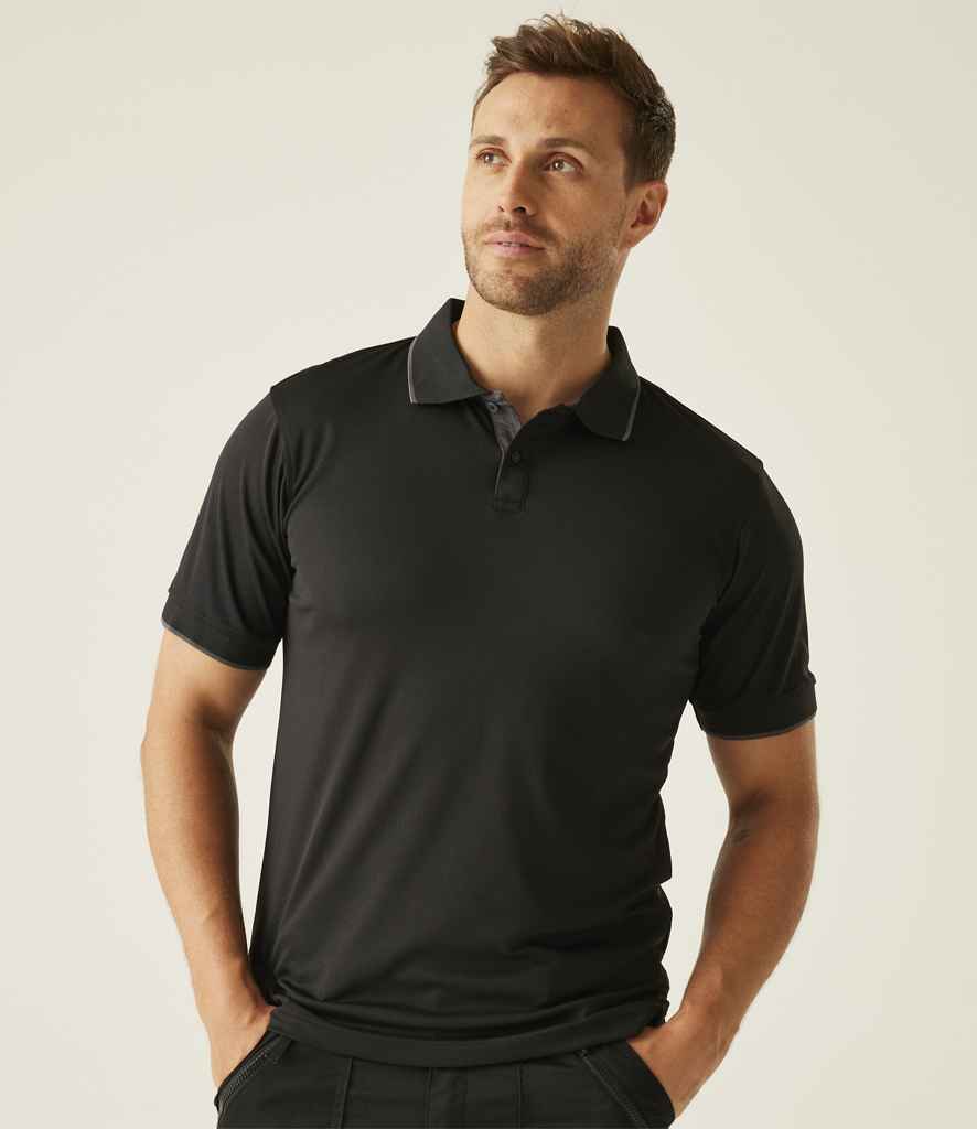 Regatta Navigate Polo Shirt | Black/Seal Grey