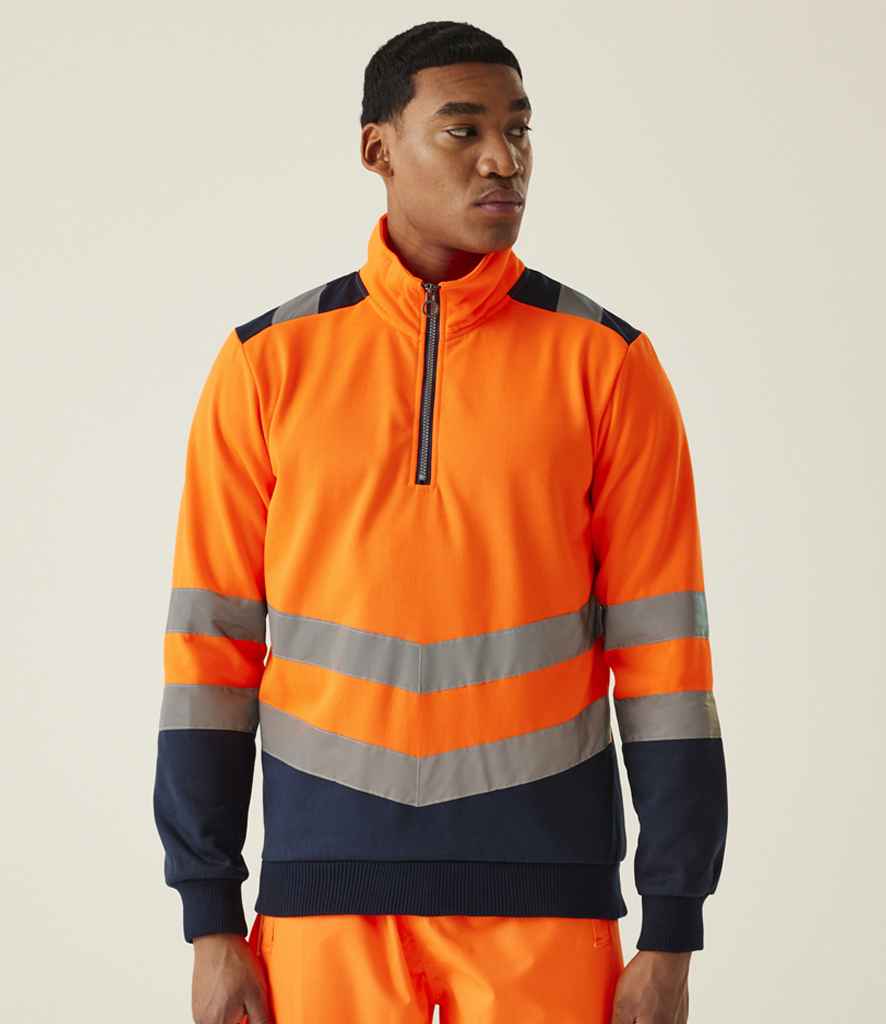 Regatta High Visibility Pro 1/4 Zip Sweatshirt | Orange/Navy