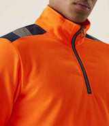 Regatta High Visibility Pro 1/4 Zip Sweatshirt | Orange/Navy thumbnail 3