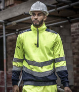 Regatta High Visibility Pro 1/4 Zip Sweatshirt | Yellow/Navy thumbnail 1