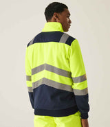 Regatta High Visibility Pro 1/4 Zip Sweatshirt | Yellow/Navy thumbnail 3