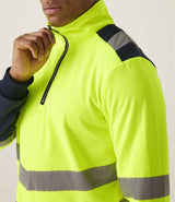 Regatta High Visibility Pro 1/4 Zip Sweatshirt | Yellow/Navy thumbnail 4