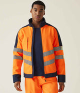 Regatta High Visibility Pro Soft Shell Jacket | Orange/Navy thumbnail 1
