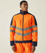 Regatta High Visibility Pro Soft Shell Jacket | Orange/Navy thumbnail 2