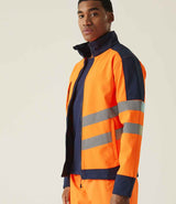 Regatta High Visibility Pro Soft Shell Jacket | Orange/Navy thumbnail 4