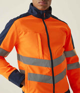 Regatta High Visibility Pro Soft Shell Jacket | Orange/Navy thumbnail 5