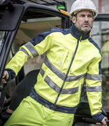 Regatta High Visibility Pro Soft Shell Jacket | Yellow/Navy thumbnail 1