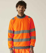 Regatta High Visibility Pro Contract Crew Neck Sweatshirt | Orange thumbnail 1