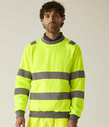 Regatta High Visibility Pro Contract Crew Neck Sweatshirt | Yellow thumbnail 1