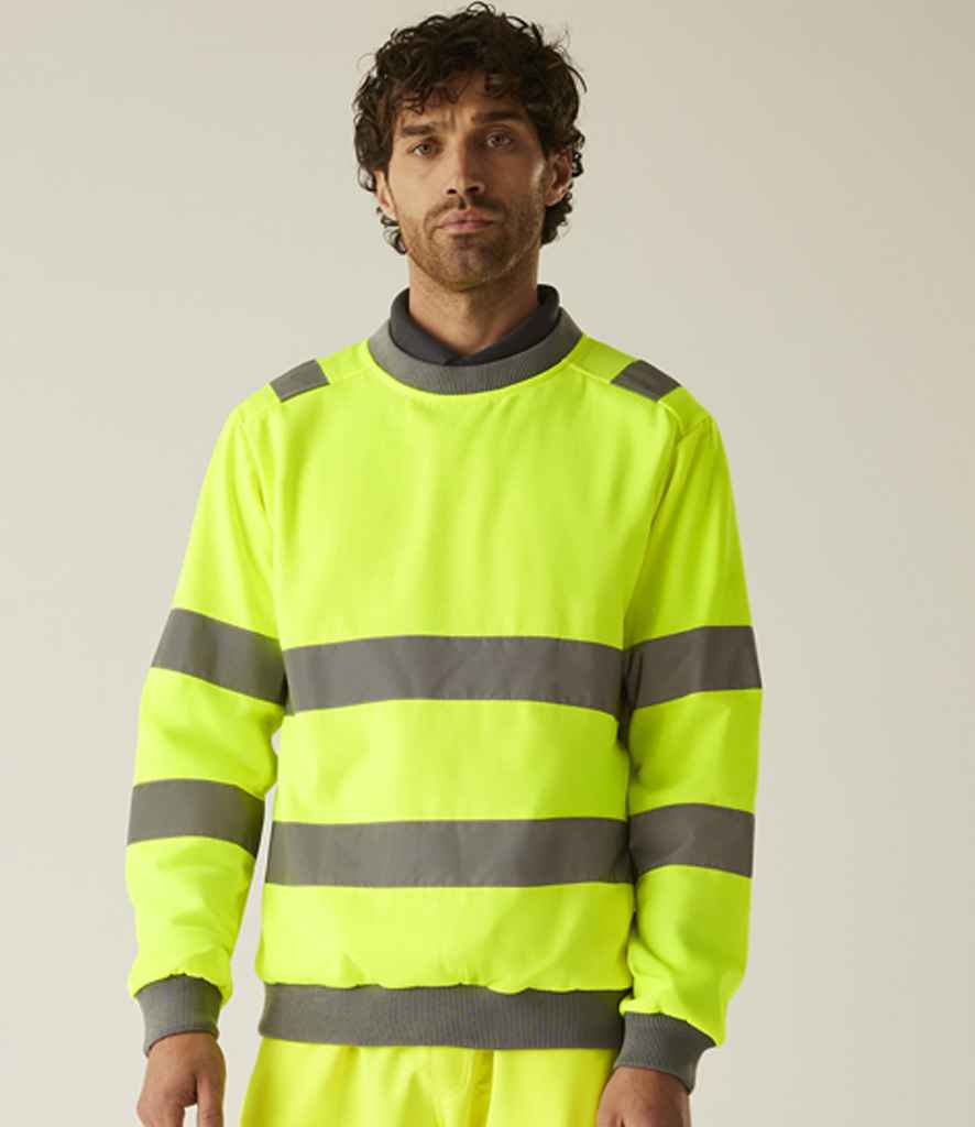 Regatta High Visibility Pro Contract Crew Neck Sweatshirt | Yellow