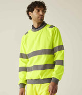 Regatta High Visibility Pro Contract Crew Neck Sweatshirt | Yellow thumbnail 2