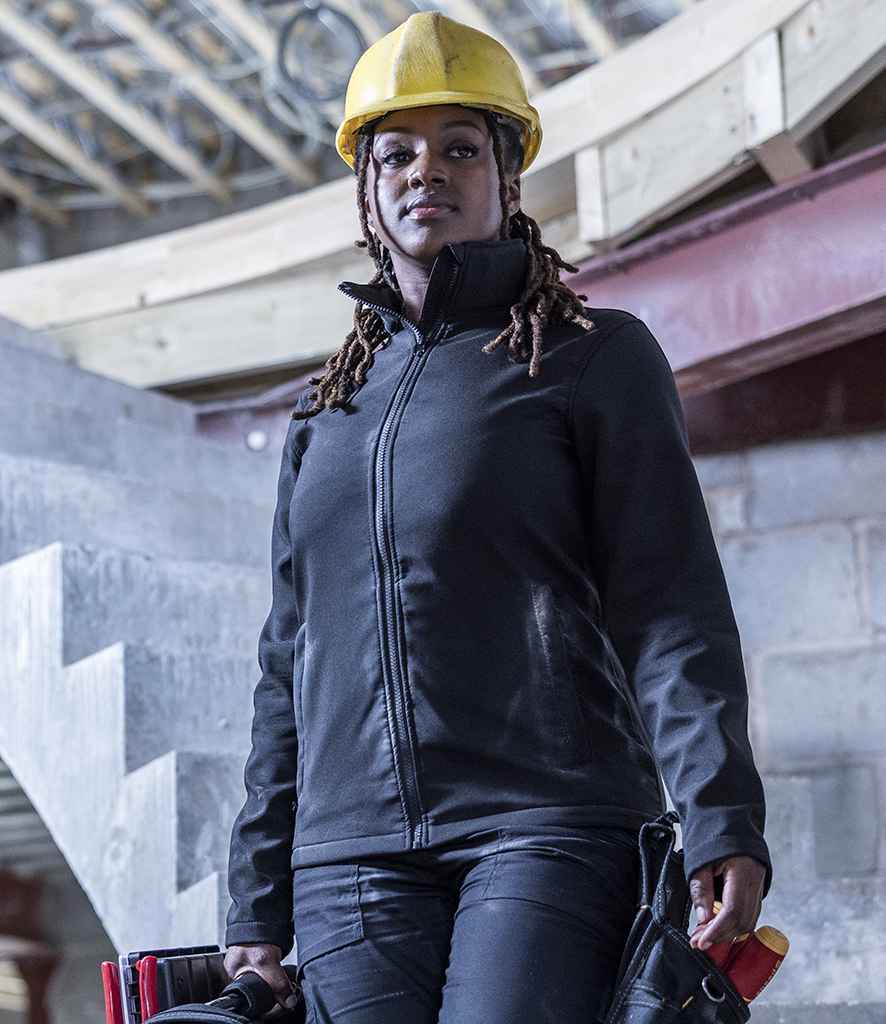 Regatta Ladies Ablaze Printable Soft Shell Jacket | Black/Black
