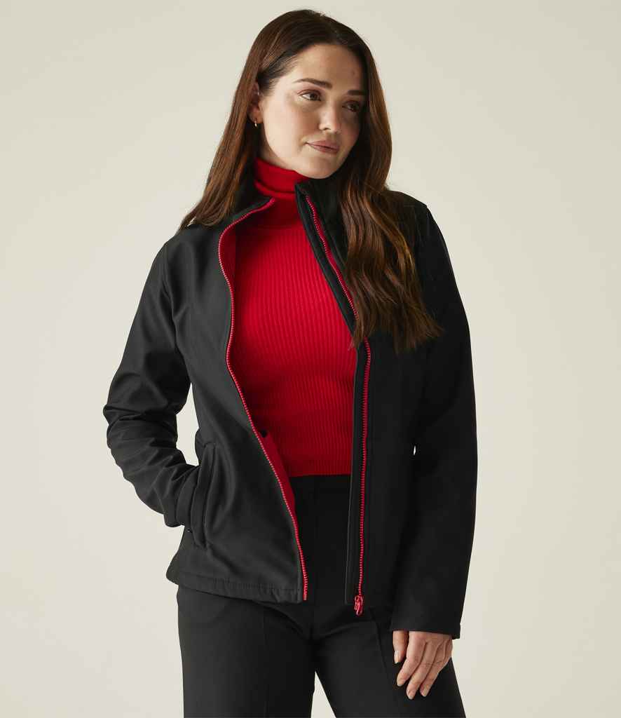 Regatta Ladies Ablaze Printable Soft Shell Jacket | Black/Classic Red