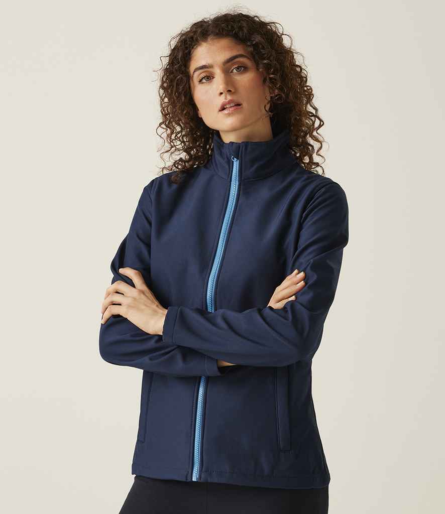 Regatta Ladies Ablaze Printable Soft Shell Jacket | Navy/French Blue