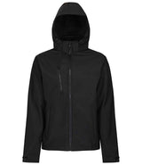 Regatta Venturer Three Layer Hooded Soft Shell Jacket | Black/Black thumbnail 7