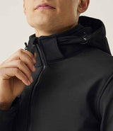 Regatta Venturer Three Layer Hooded Soft Shell Jacket | Black/Black thumbnail 5