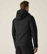 Regatta Venturer Three Layer Hooded Soft Shell Jacket | Black/Classic Red thumbnail 2