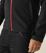 Regatta Venturer Three Layer Hooded Soft Shell Jacket | Black/Classic Red thumbnail 5