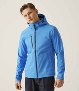 Regatta Venturer Three Layer Hooded Soft Shell Jacket | French Blue/Navy thumbnail 1