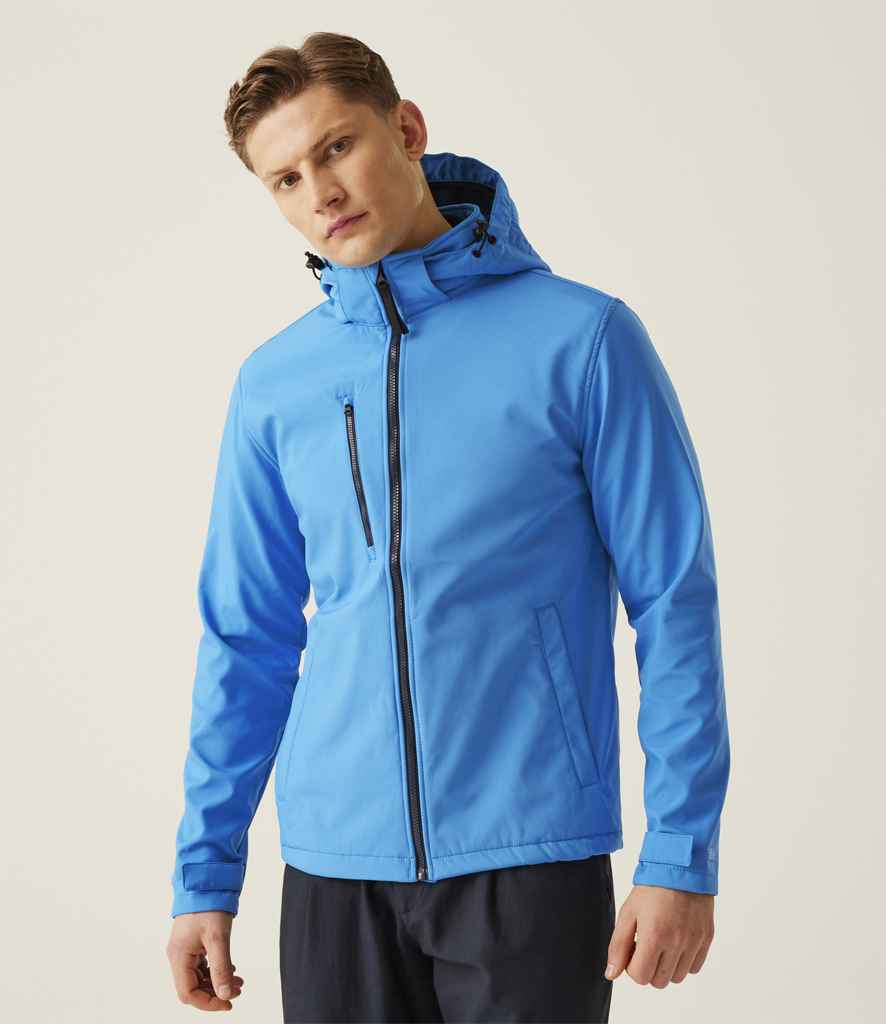 Regatta Venturer Three Layer Hooded Soft Shell Jacket | French Blue/Navy