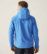 Regatta Venturer Three Layer Hooded Soft Shell Jacket | French Blue/Navy thumbnail 2