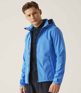 Regatta Venturer Three Layer Hooded Soft Shell Jacket | French Blue/Navy thumbnail 3