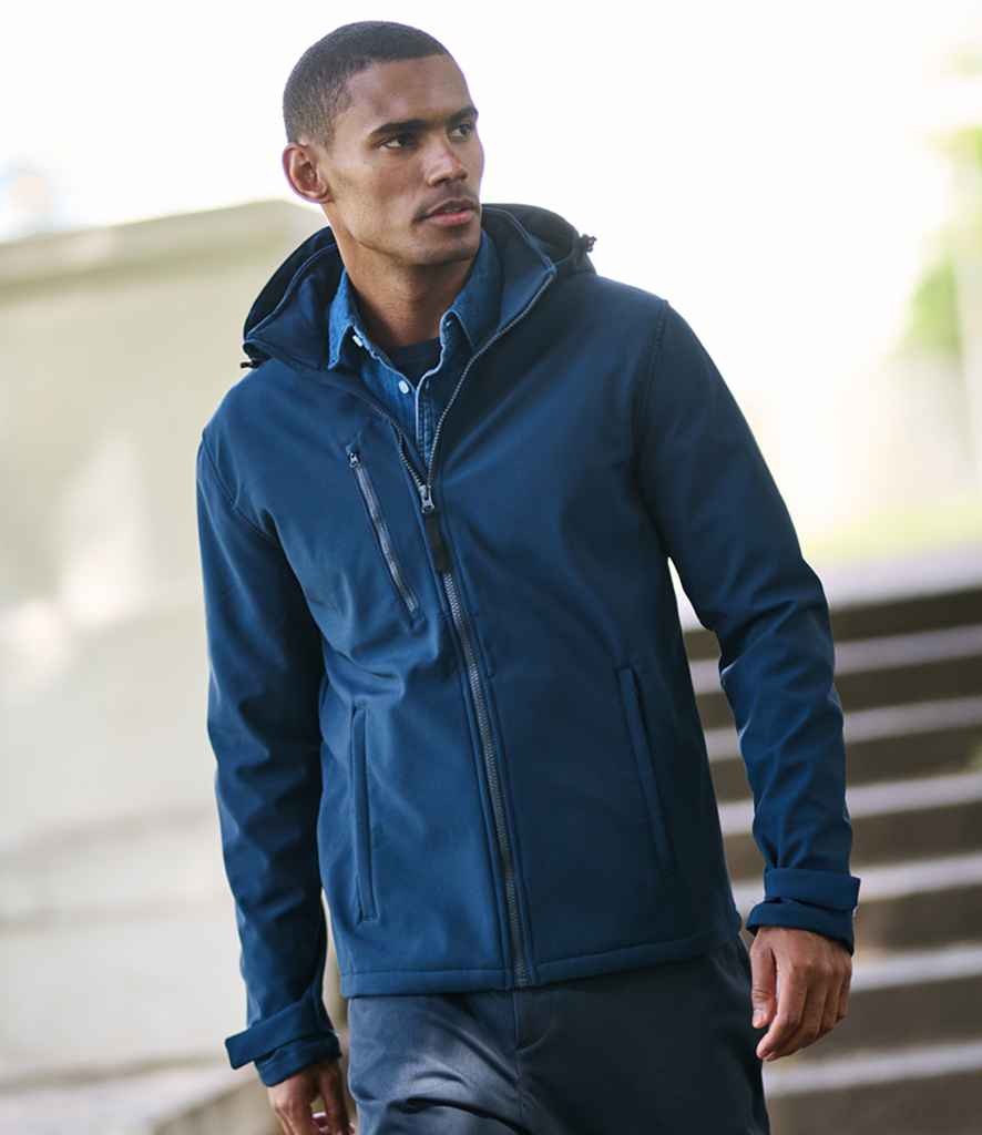 Regatta Venturer Three Layer Hooded Soft Shell Jacket | Navy/Navy