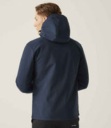 Regatta Venturer Three Layer Hooded Soft Shell Jacket | Navy/Navy thumbnail 4