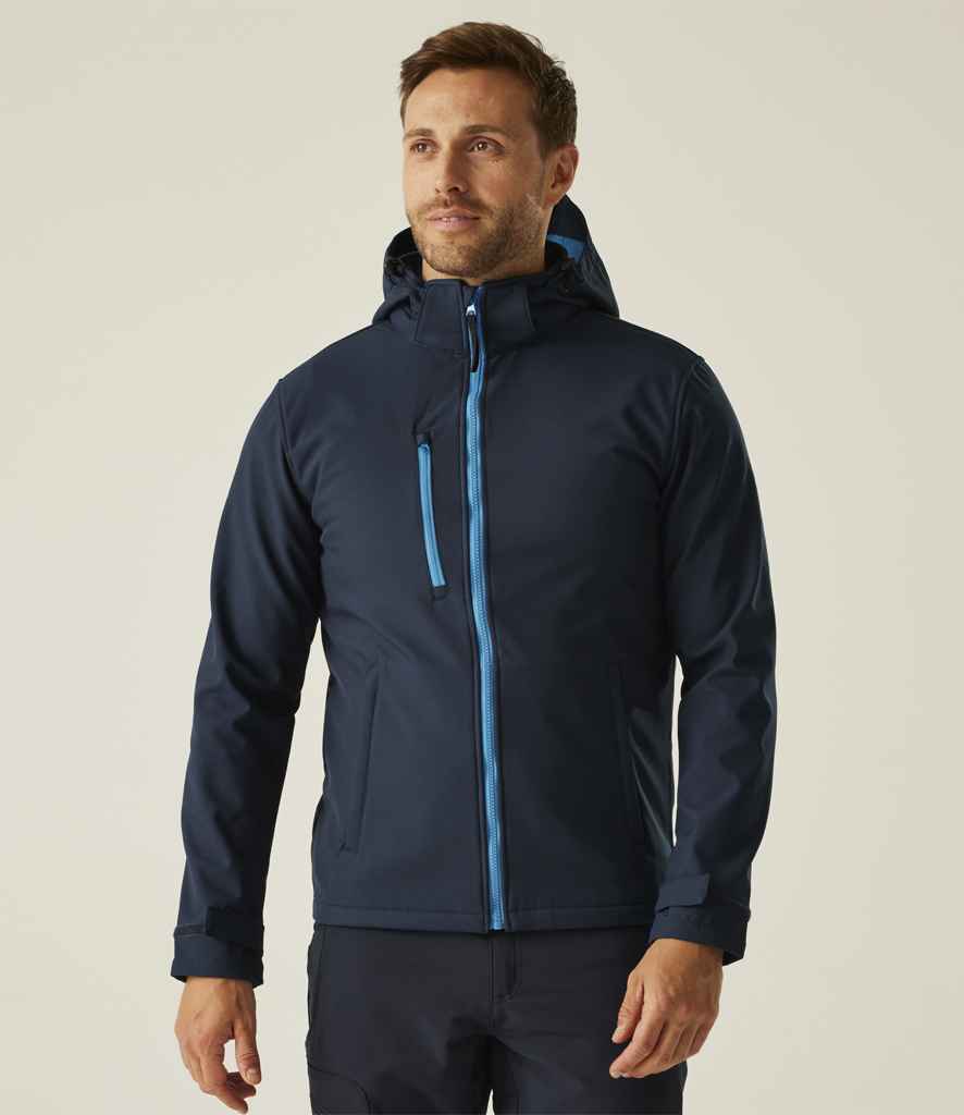 Regatta Venturer Three Layer Hooded Soft Shell Jacket | Navy/French Blue