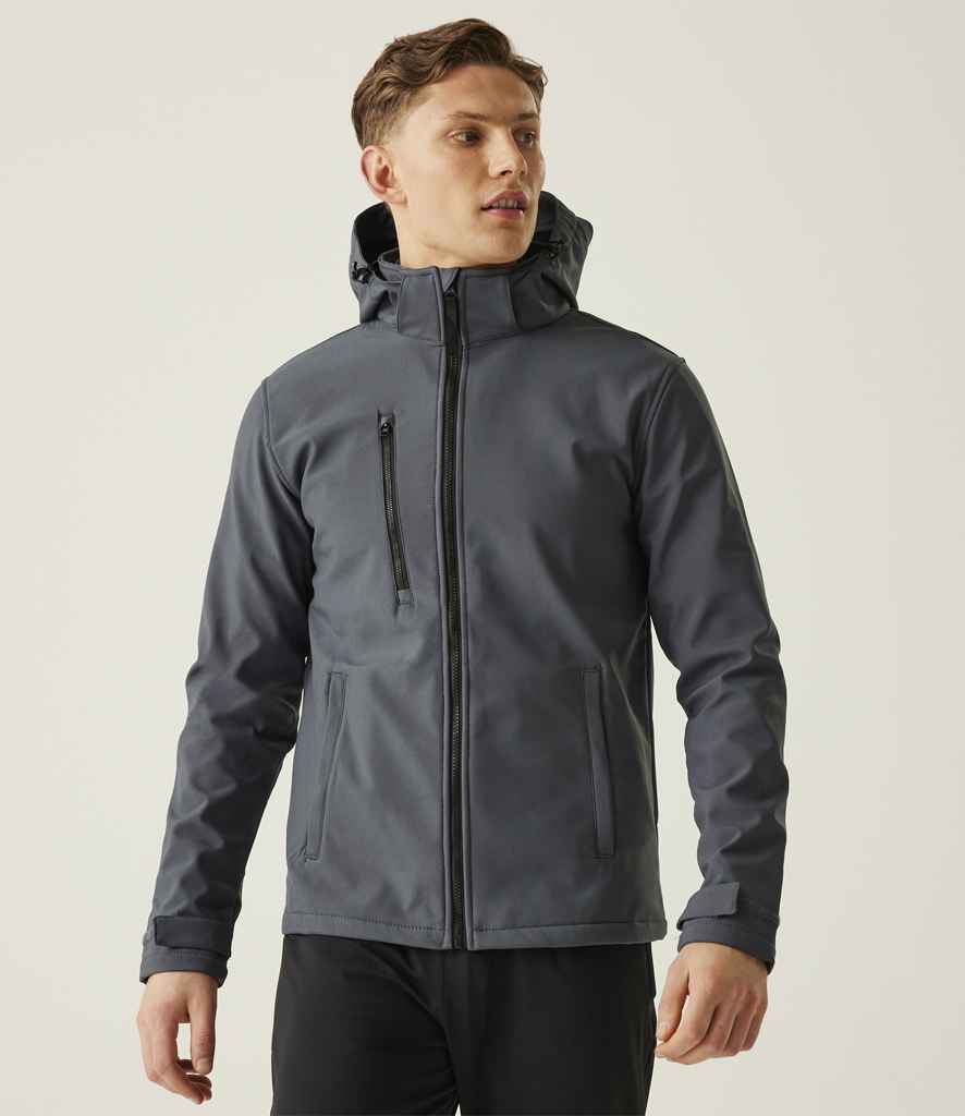 Regatta Venturer Three Layer Hooded Soft Shell Jacket | Seal Grey/Black