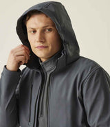 Regatta Venturer Three Layer Hooded Soft Shell Jacket | Seal Grey/Black thumbnail 4