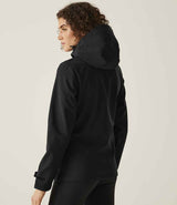 Regatta Ladies Venturer Three Layer Hooded Soft Shell Jacket | Black/Black thumbnail 2