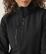 Regatta Ladies Venturer Three Layer Hooded Soft Shell Jacket | Black/Black thumbnail 6