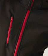 Regatta Ladies Venturer Three Layer Hooded Soft Shell Jacket | Black/Classic Red thumbnail 6