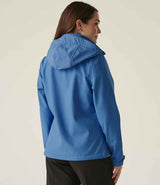 Regatta Ladies Venturer Three Layer Hooded Soft Shell Jacket | French Blue/Navy thumbnail 2