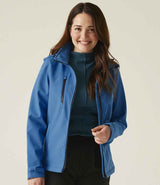 Regatta Ladies Venturer Three Layer Hooded Soft Shell Jacket | French Blue/Navy thumbnail 3