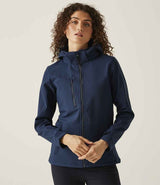 Regatta Ladies Venturer Three Layer Hooded Soft Shell Jacket | Navy/Navy thumbnail 2
