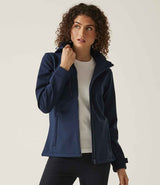 Regatta Ladies Venturer Three Layer Hooded Soft Shell Jacket | Navy/Navy thumbnail 4