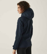 Regatta Ladies Venturer Three Layer Hooded Soft Shell Jacket | Navy/French Blue thumbnail 3
