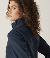 Regatta Ladies Venturer Three Layer Hooded Soft Shell Jacket | Navy/French Blue thumbnail 6