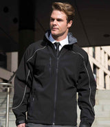 Result Work-Guard Hooded Soft Shell Jacket | Black/Black thumbnail 1