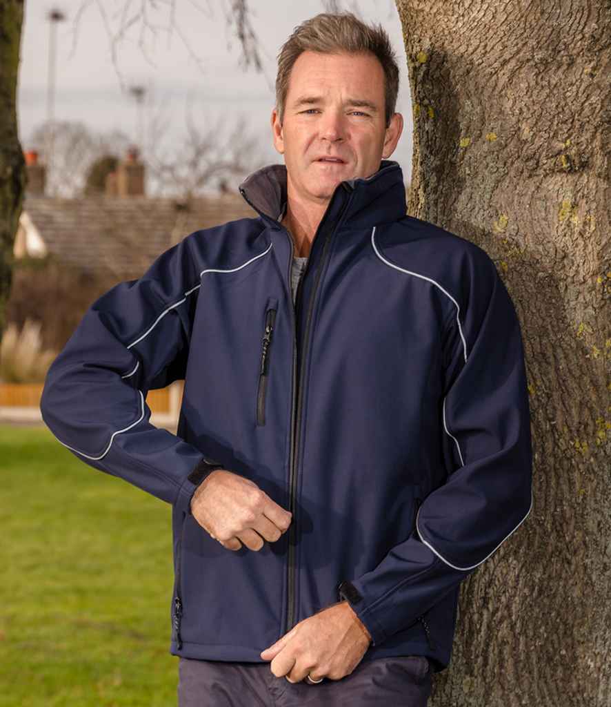 Result Work-Guard Hooded Soft Shell Jacket | Navy/Navy