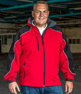 Result Work-Guard Hooded Soft Shell Jacket | Red/Black thumbnail 1